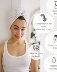 Satin & Microfibre Hair Towel