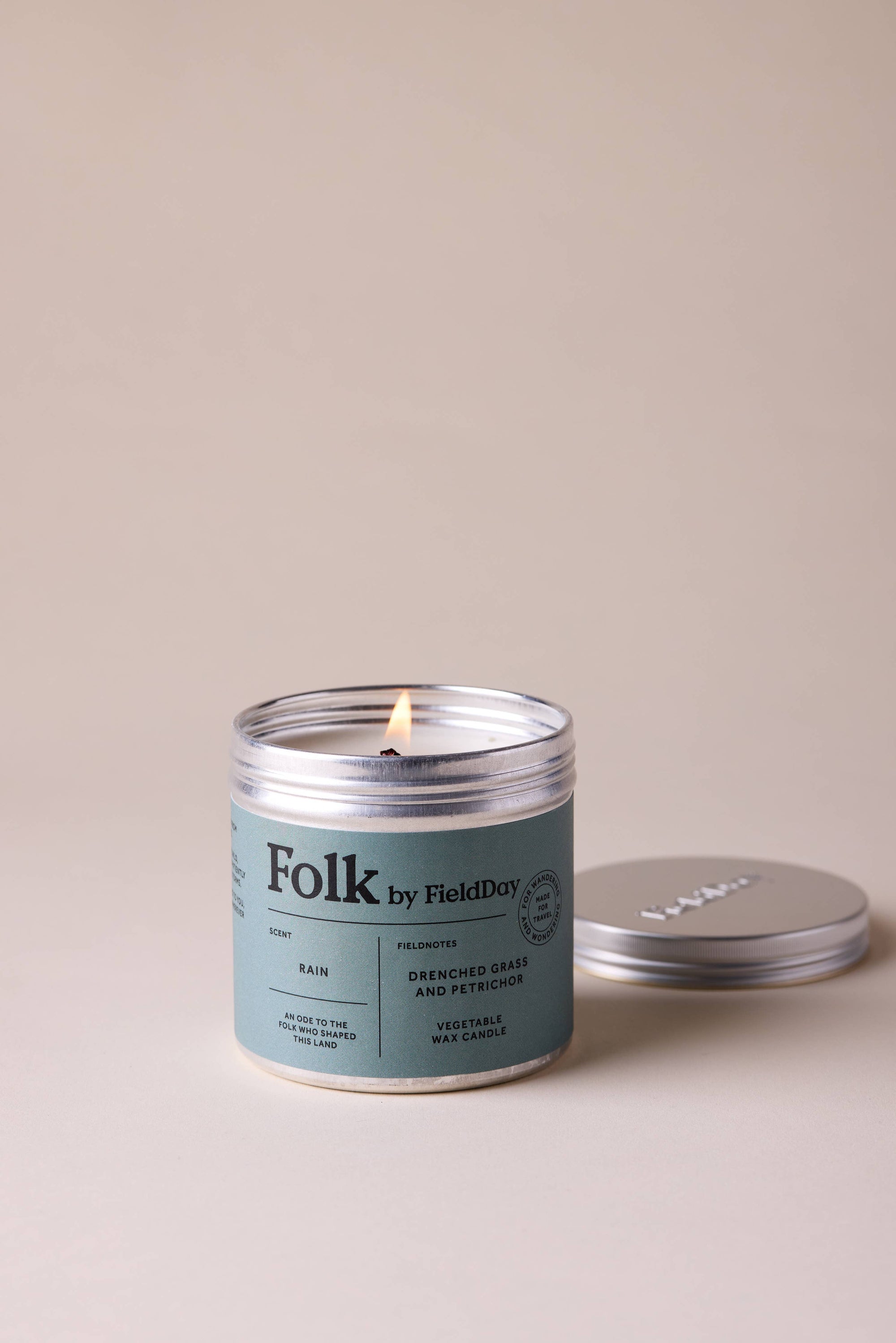 Rain: Folk Tin Candle