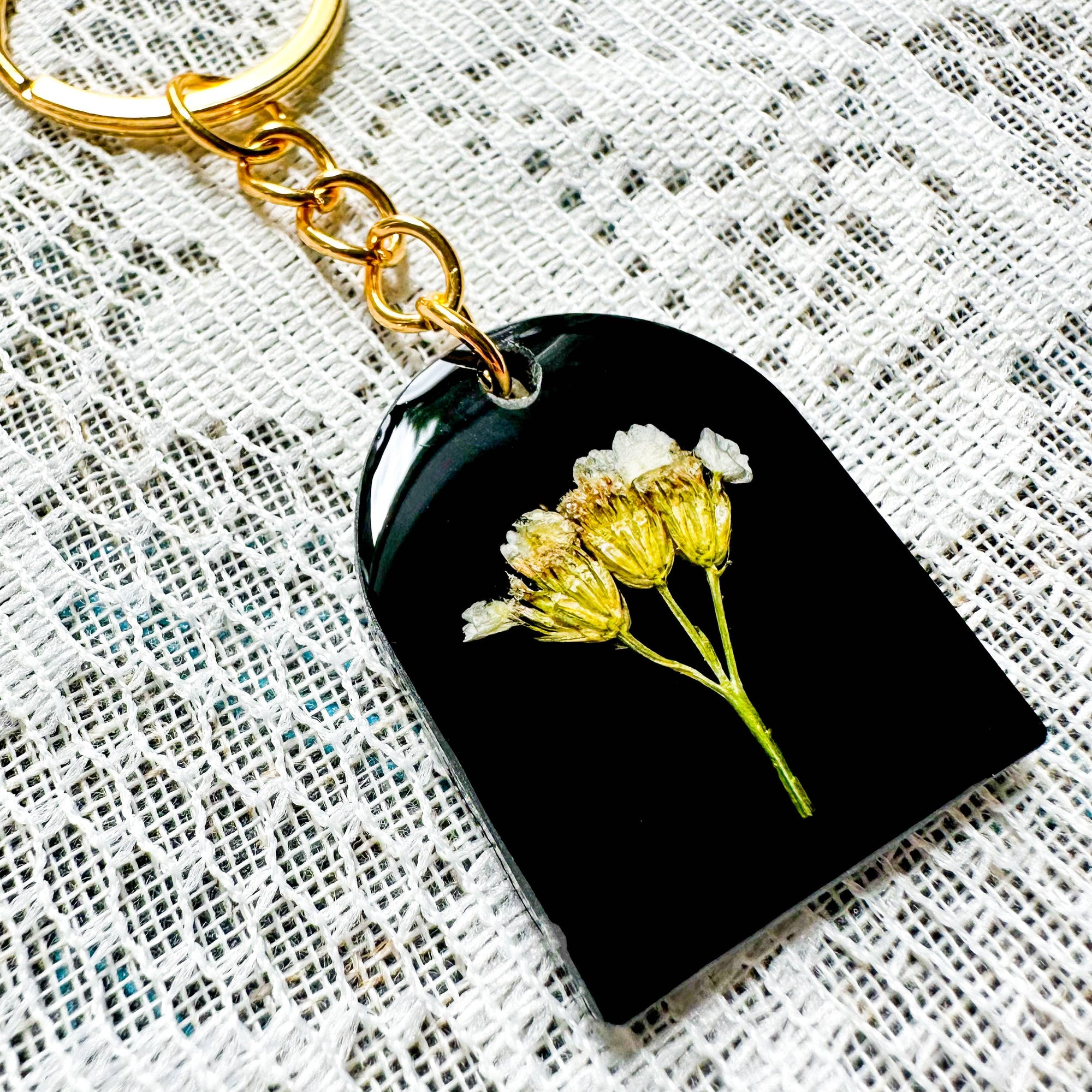 Yarrow Pressed Keychain