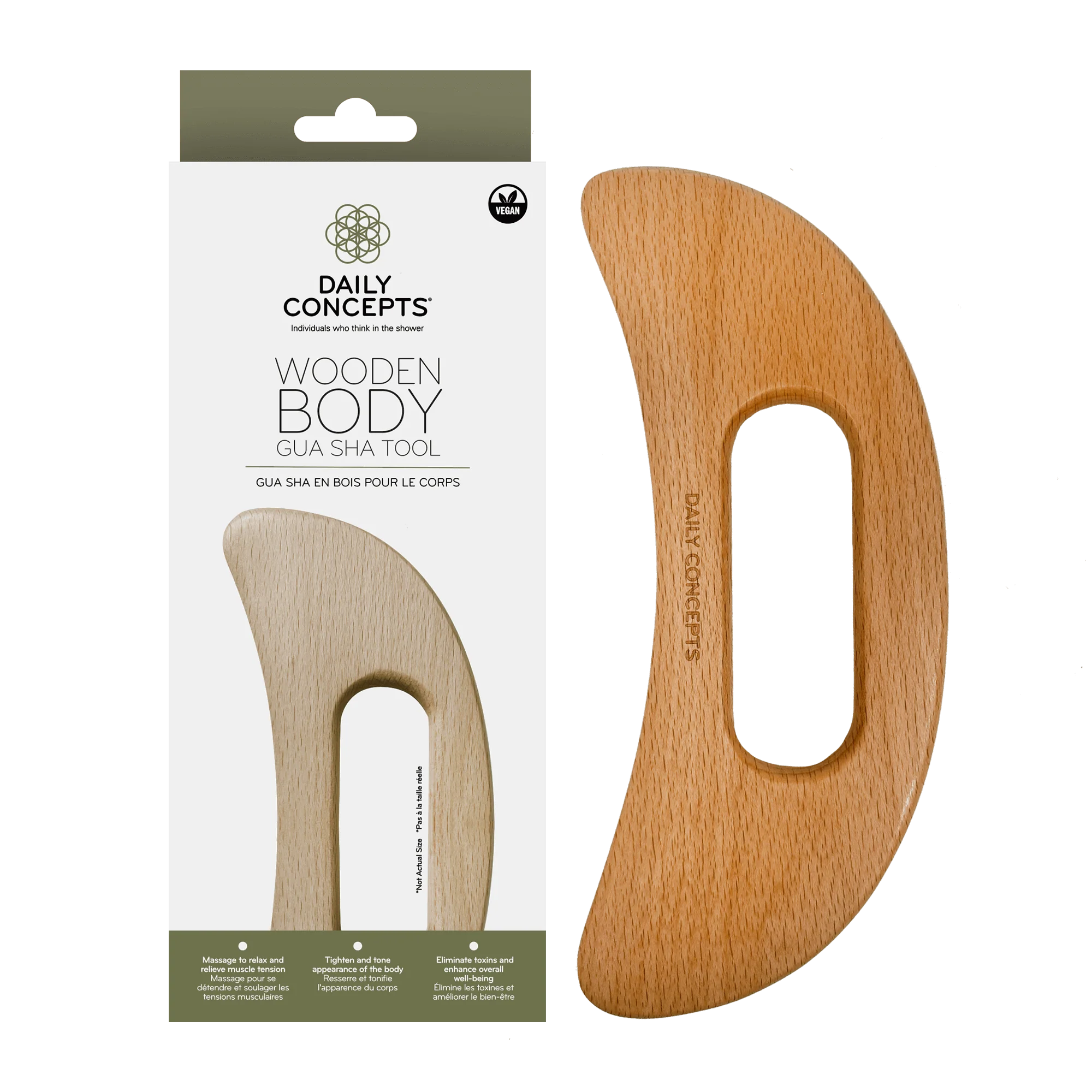 Daily Concepts Wooden Body Gua Sha Tool