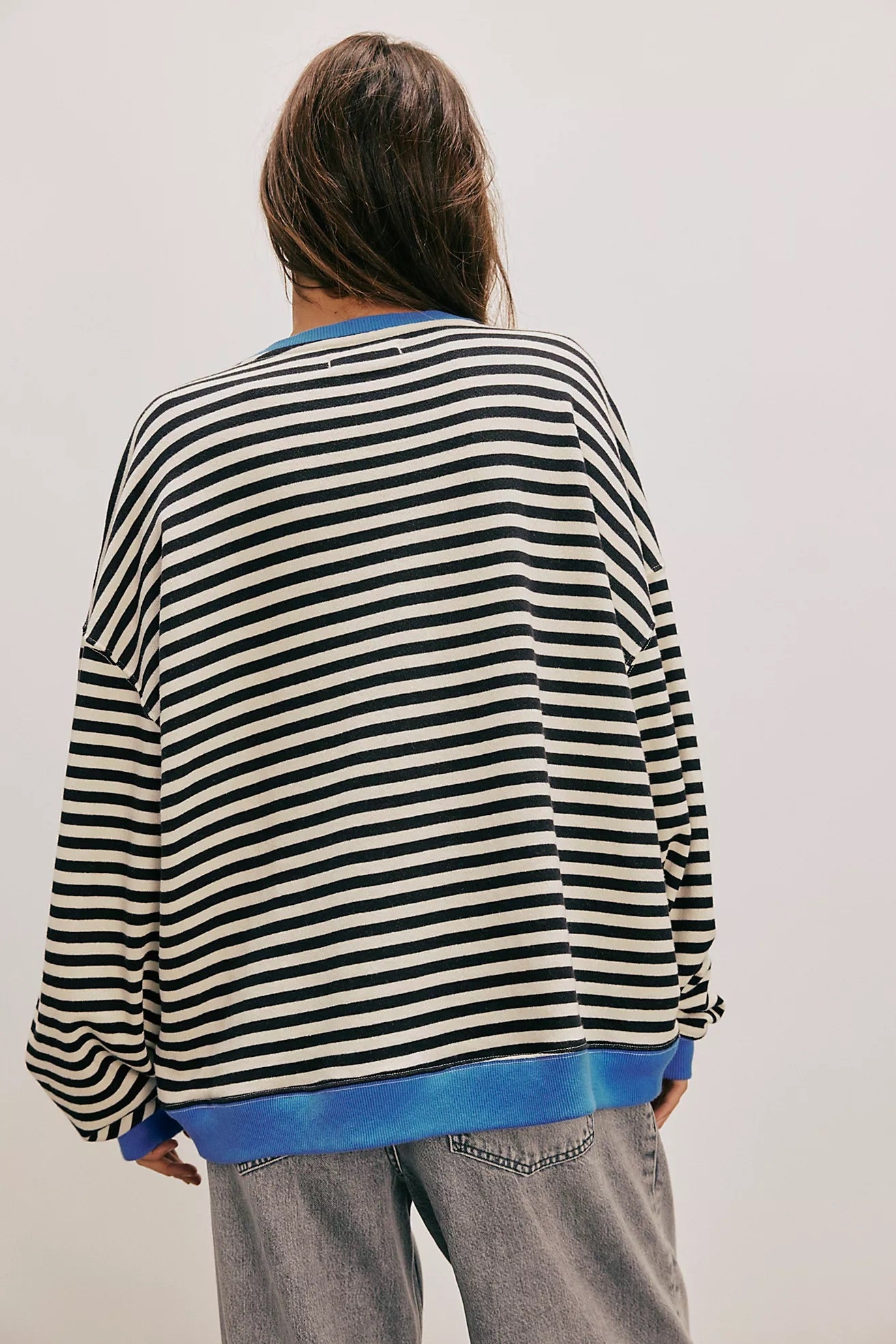 Free People Classic Striped Oversized Crew