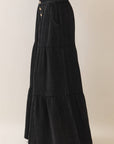 Tiered Wide leg Acid Washed Cotton Gauze Pants
