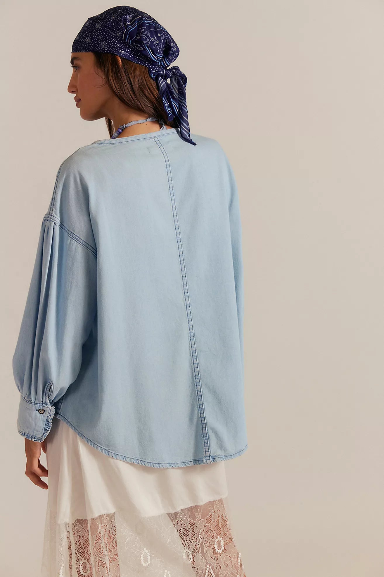 Free People Denim Dreaming Pullover