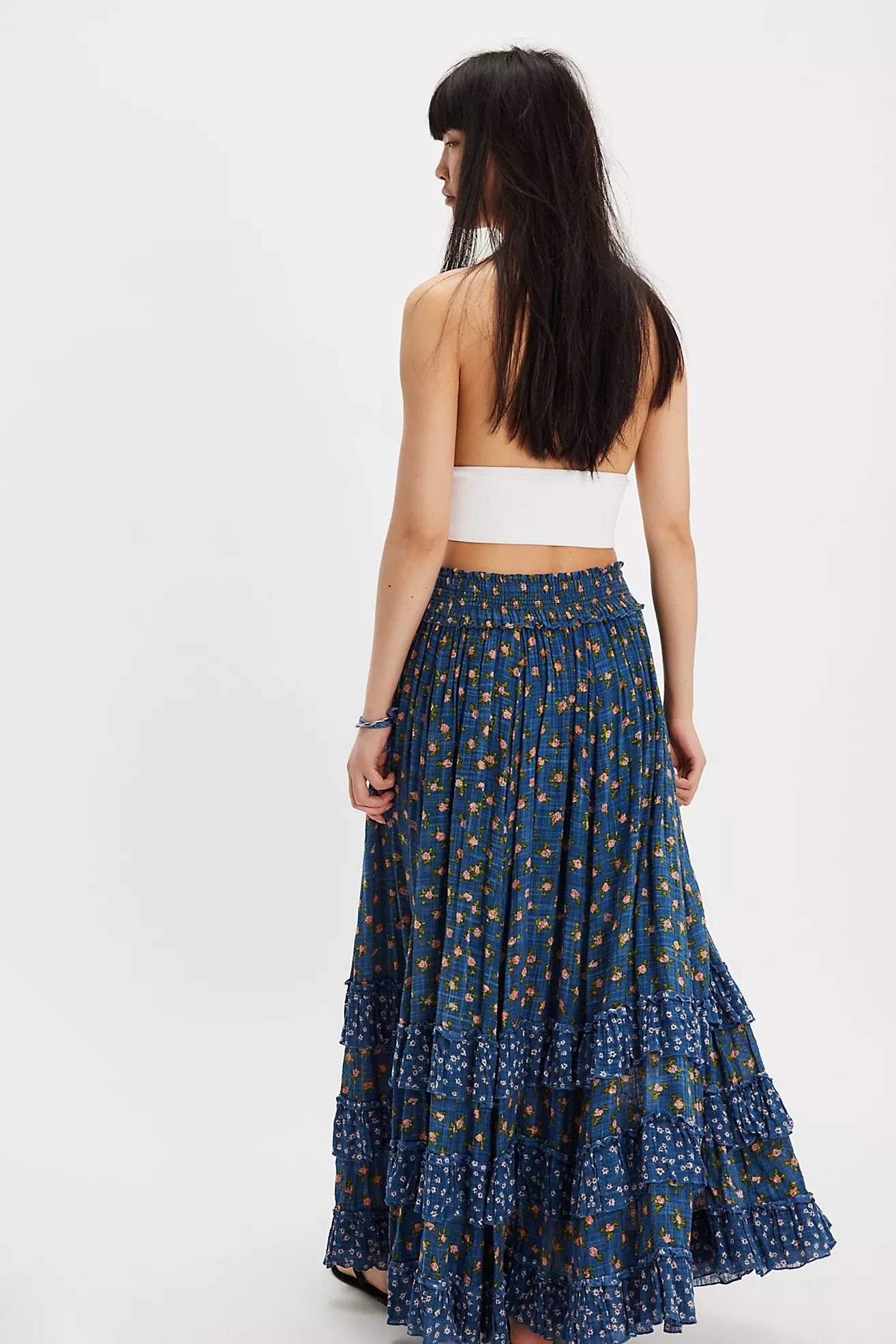 Free People One Brynn Printed Maxi Skirt
