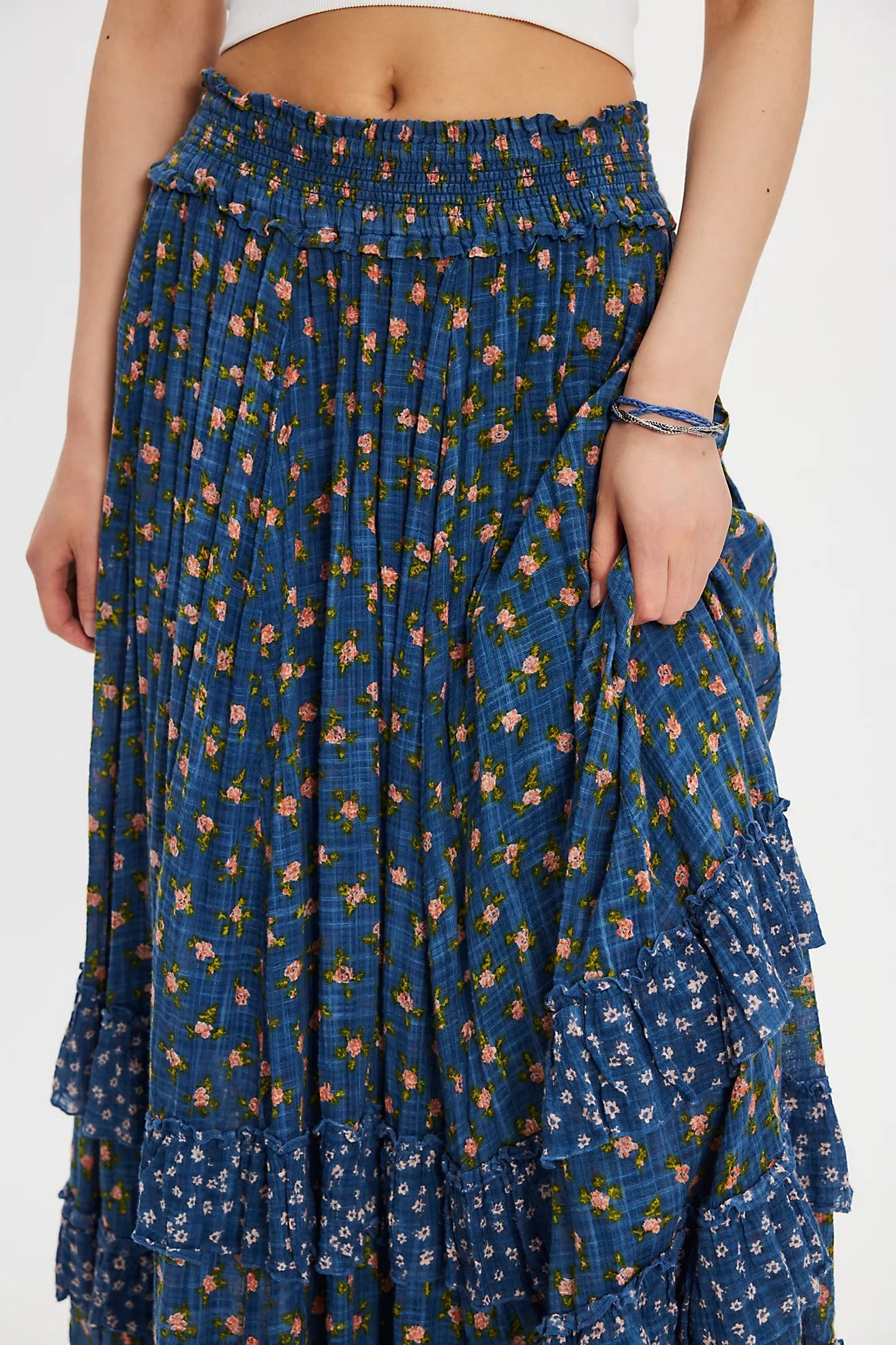 Free People One Brynn Printed Maxi Skirt