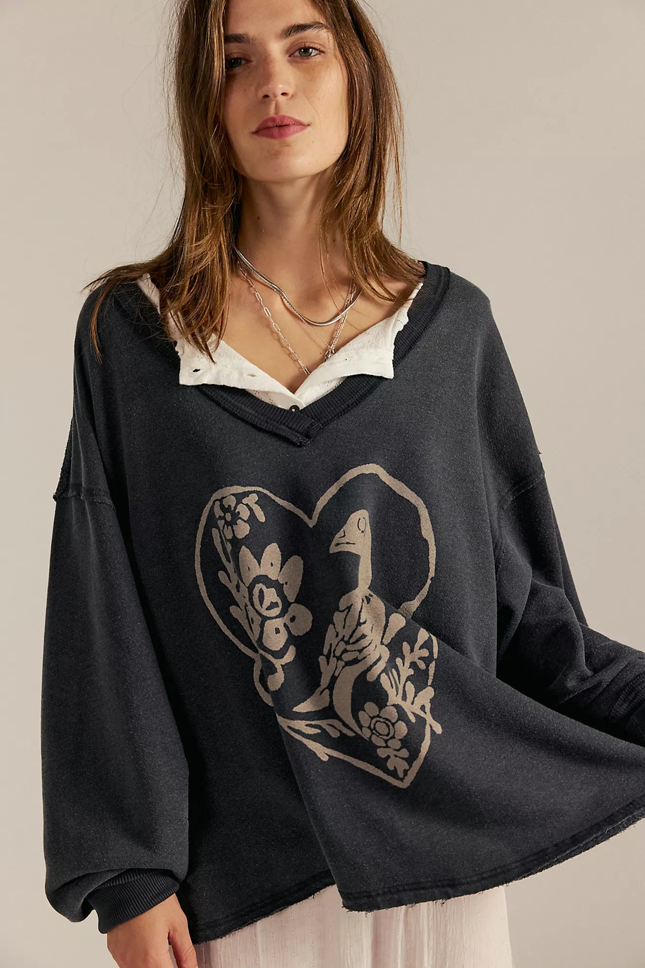 We The Free Venice V-Neck Graphic Sweatshirt