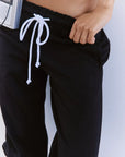 Flutter Cropped Jogger (Black)