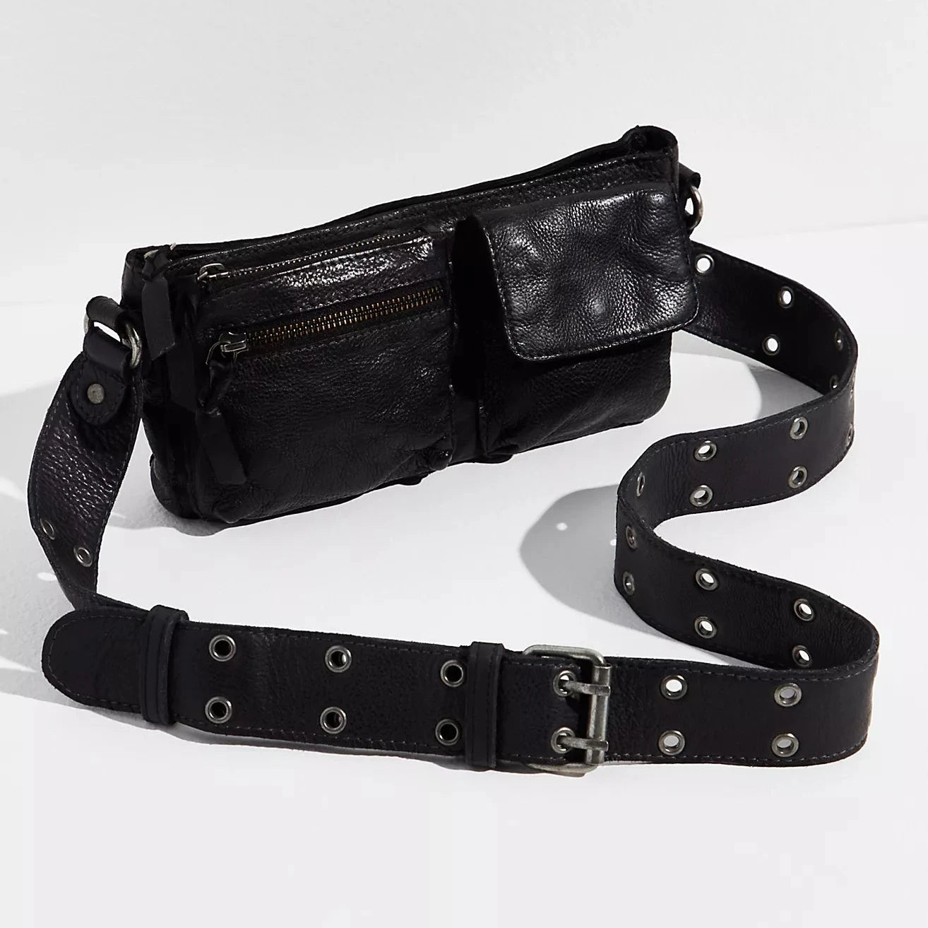 Free People Wade Leather Sling, Black
