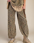 Signature Printed Washed Waffle Pants (Olive)
