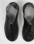 Moroccan Berber Babouche Slippers, Black