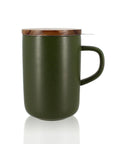 Juliet Khaki Stoneware Teacup with Filter + Lid