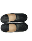 Moroccan Babouche Slippers (Black)