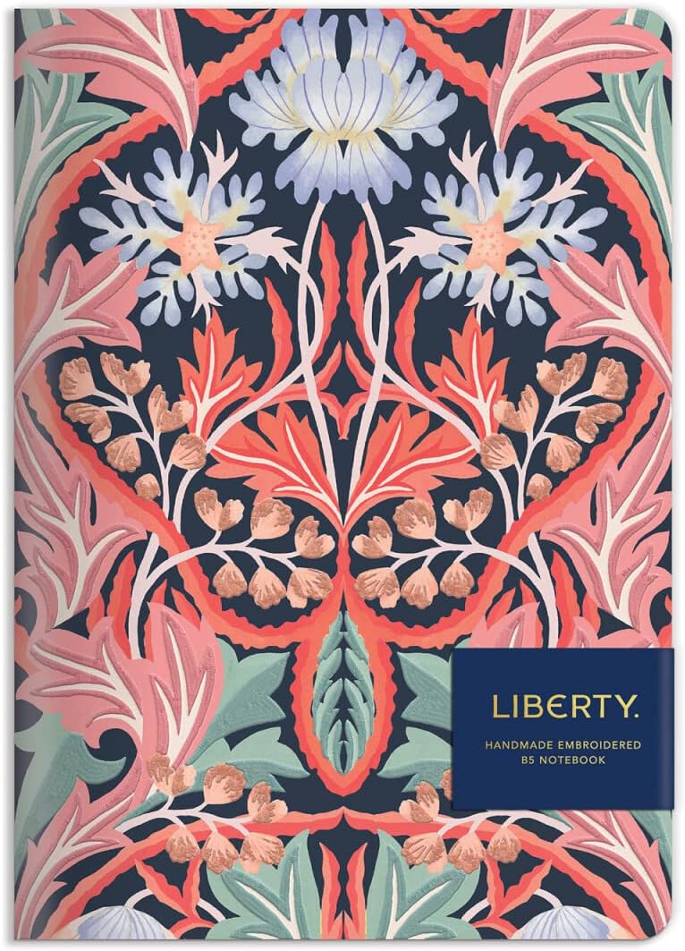 Liberty London Handmade B5 Embroidered Journal
