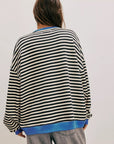 Free People Classic Striped Oversized Crew