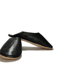 Moroccan Babouche Slippers (Black)