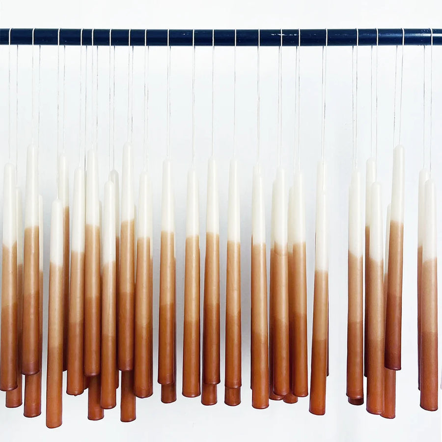 Earthy Ombre Beeswax Taper Candle