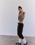 Flutter Cropped Jogger (Black)