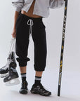 Flutter Cropped Jogger (Black)