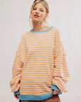 Free People Classic Striped Oversized Crew