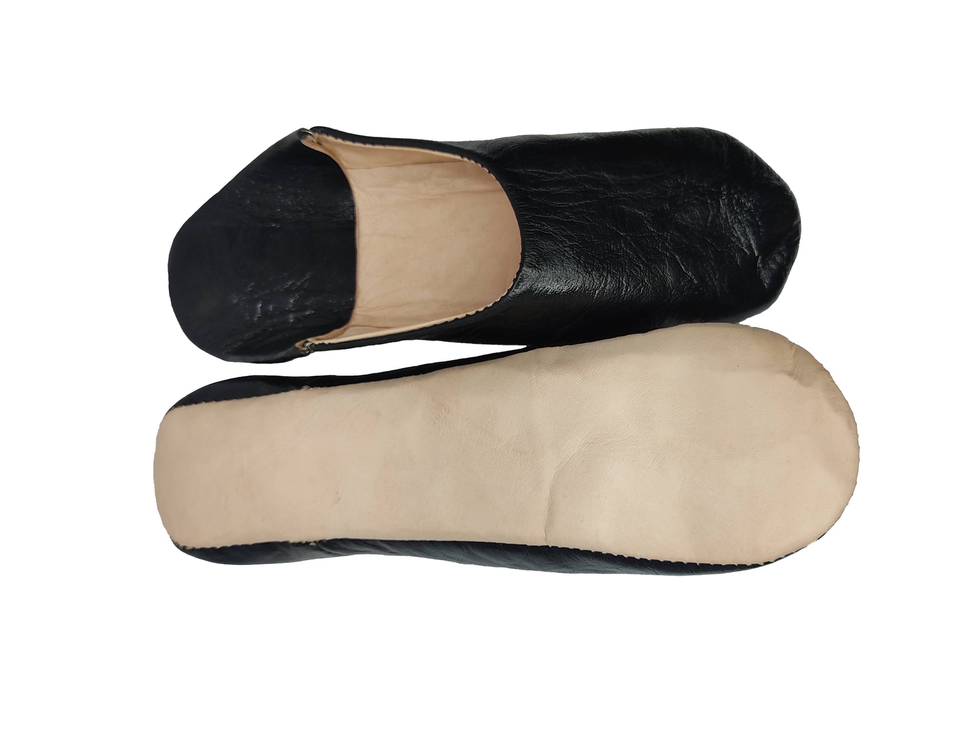 Moroccan Babouche Slippers (Black)