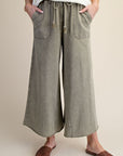 Washed Terry Knit Wide Pants (Ash)