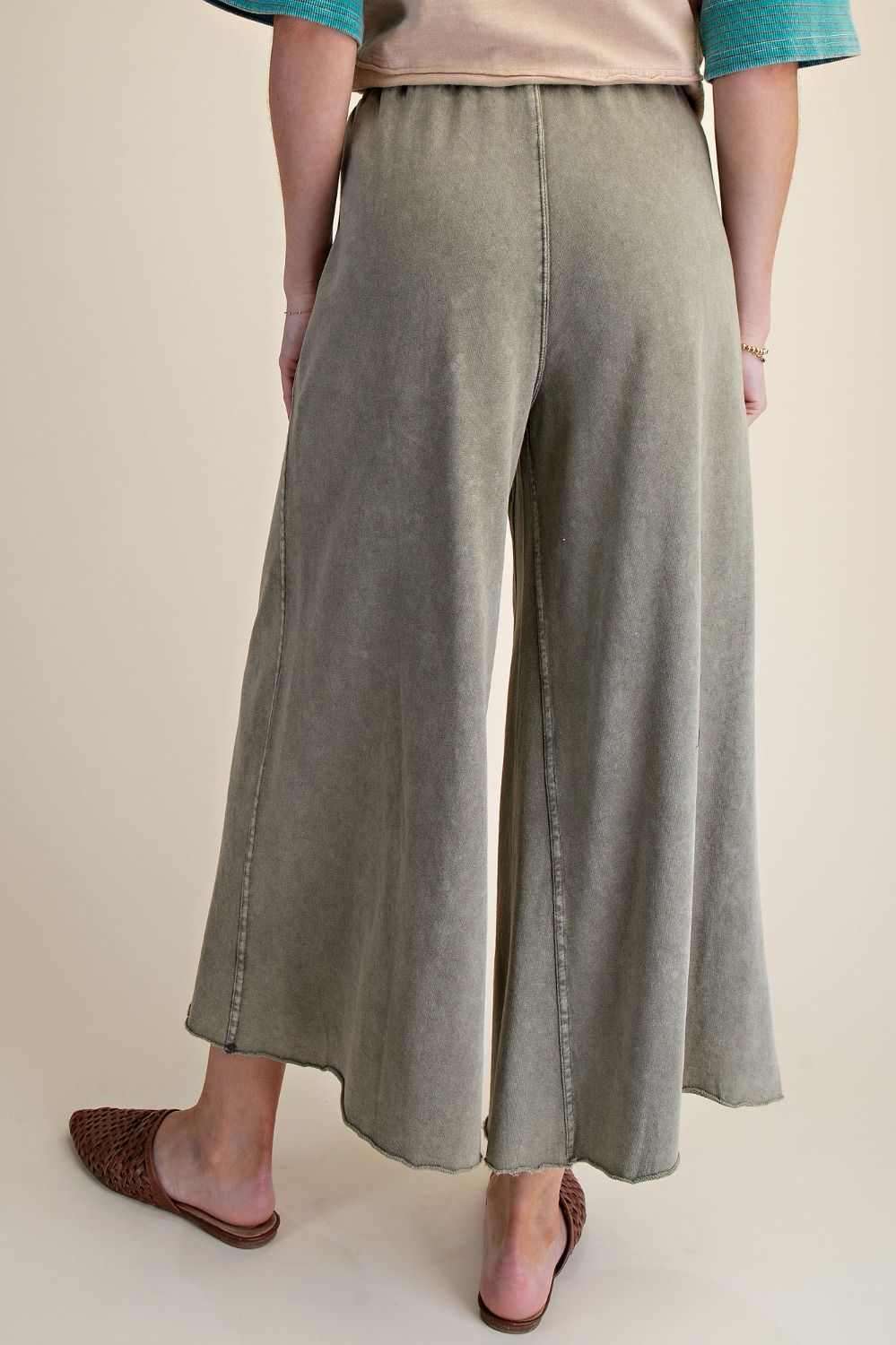 Washed Terry Knit Wide Pants (Ash)