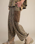 Signature Printed Washed Waffle Pants (Olive)