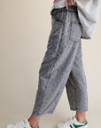 Ditsy Printed Washed Terry Pants
