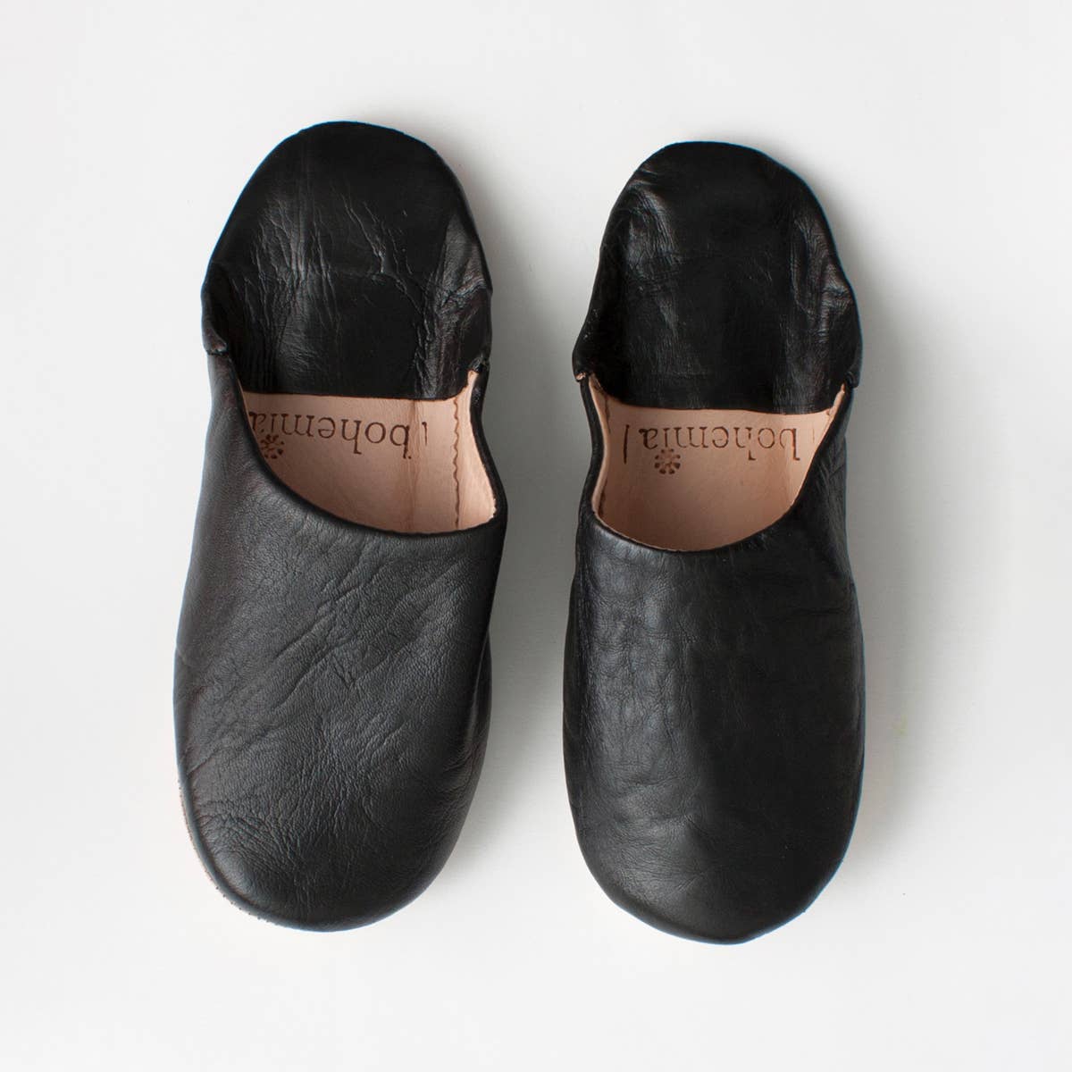 Moroccan Babouche Slippers, Black